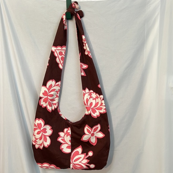 ROXY Y2K Style Pink Floral Tie Bag New with Tags Quirky Boho Purse Rare Find - Picture 4 of 8